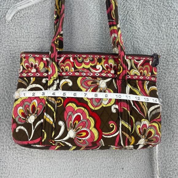 Vera Bradley Handbag Beaded Shoulder Bag Purse Boho Colorful Festive Brown Pink - Picture 10 of 15